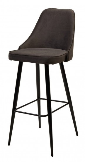 Барный стул NEPAL-BAR ГРАФИТ #14, велюр/ черный каркас (H=78cm) М-City в Новоуральске - novouralsk.ok-mebel.com | фото