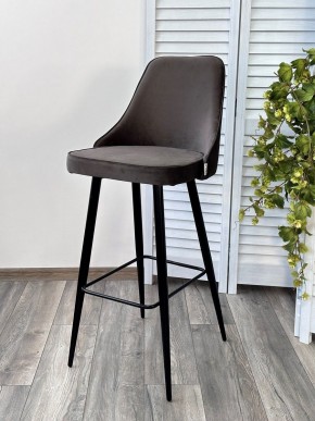 Барный стул NEPAL-BAR ГРАФИТ #14, велюр/ черный каркас (H=78cm) М-City в Новоуральске - novouralsk.ok-mebel.com | фото 6