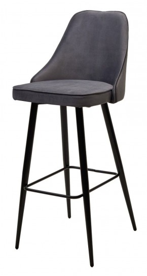 Барный стул NEPAL-BAR СЕРЫЙ #27, велюр/ черный каркас (H=78cm) М-City в Новоуральске - novouralsk.ok-mebel.com | фото