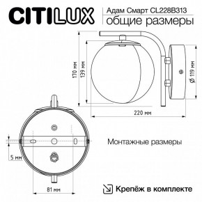 Бра Citilux Адам Смарт CL228B313 в Новоуральске - novouralsk.ok-mebel.com | фото 8