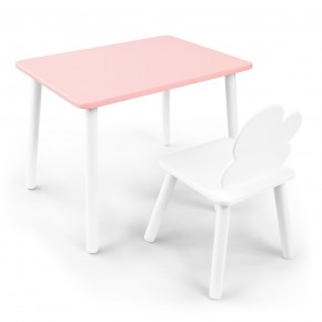 Детский комплект стол и стул «Облачко» Rolti Baby (розовый/белый, массив березы/мдф) в Новоуральске - novouralsk.ok-mebel.com | фото