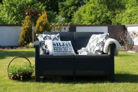 Диван пластиковый Корфу (Corfu love seat) графит в Новоуральске - novouralsk.ok-mebel.com | фото 5