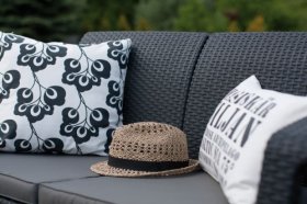 Диван пластиковый Корфу (Corfu love seat) графит в Новоуральске - novouralsk.ok-mebel.com | фото 6