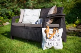 Диван пластиковый Корфу (Corfu love seat) коричневый - серо-бежевый* в Новоуральске - novouralsk.ok-mebel.com | фото 3
