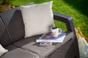 Диван пластиковый Корфу Макс (Corfu love seat max) коричневый в Новоуральске - novouralsk.ok-mebel.com | фото 3