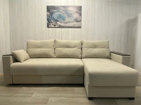 Диван угловой Комфорт-3 (НПБ+МДФ) велюр Luma 01 в Новоуральске - novouralsk.ok-mebel.com | фото