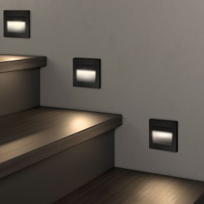 DK3050-BK Светильник встраиваемый в стену, IP 20, LED 3000, 1 Вт, черный пластик в Новоуральске - novouralsk.ok-mebel.com | фото 3