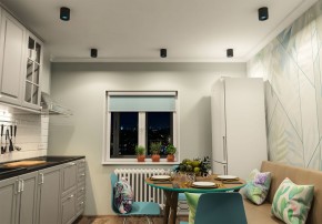 DK3090-BK+CY Светильник накладной IP 20, 10 Вт, GU5.3, LED, черный/голубой, пластик в Новоуральске - novouralsk.ok-mebel.com | фото 2