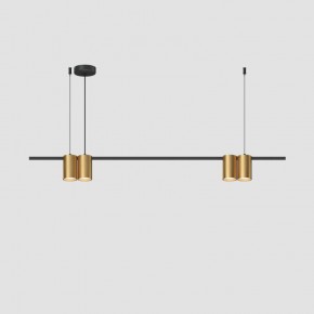 DK4061-BK+SG Подвесной светильник ORBIT, IP20, 4xGU10 LED до 15 Вт, черный + сатинированное золото, алюминий в Новоуральске - novouralsk.ok-mebel.com | фото