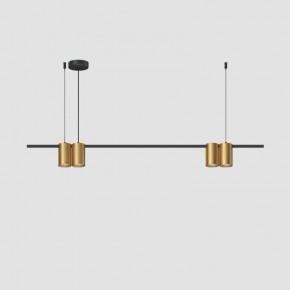 DK4061-BK+SG Подвесной светильник ORBIT, IP20, 4xGU10 LED до 15 Вт, черный + сатинированное золото, алюминий в Новоуральске - novouralsk.ok-mebel.com | фото 2