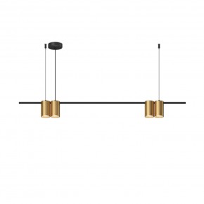 DK4061-BK+SG Подвесной светильник ORBIT, IP20, 4xGU10 LED до 15 Вт, черный + сатинированное золото, алюминий в Новоуральске - novouralsk.ok-mebel.com | фото 3