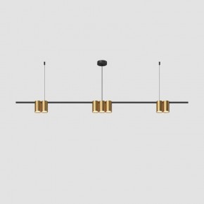 DK4063-BK+SG Подвесной светильник ORBIT, IP20, 7xGU10 LED до 15 Вт, черный + сатинированное золото, алюминий в Новоуральске - novouralsk.ok-mebel.com | фото