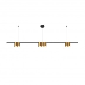 DK4063-BK+SG Подвесной светильник ORBIT, IP20, 7xGU10 LED до 15 Вт, черный + сатинированное золото, алюминий в Новоуральске - novouralsk.ok-mebel.com | фото 3