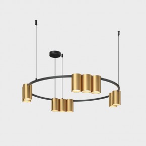 DK4065-BK+SG Подвесной светильник ORBIT , IP20, 10xGU10 LED до 15 Вт, черный + сатинированное золото, алюминий в Новоуральске - novouralsk.ok-mebel.com | фото