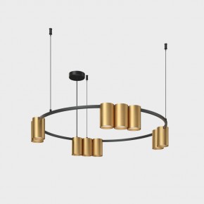 DK4065-BK+SG Подвесной светильник ORBIT , IP20, 10xGU10 LED до 15 Вт, черный + сатинированное золото, алюминий в Новоуральске - novouralsk.ok-mebel.com | фото 2