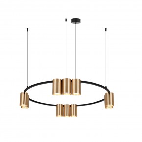 DK4065-BK+SG Подвесной светильник ORBIT , IP20, 10xGU10 LED до 15 Вт, черный + сатинированное золото, алюминий в Новоуральске - novouralsk.ok-mebel.com | фото 3