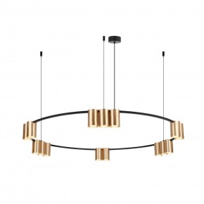 DK4067-BK+SG Подвесной светильник ORBIT, IP20, 15xGU10 LED, до 15 Вт, черный + сатинированное золото, алюминий в Новоуральске - novouralsk.ok-mebel.com | фото 3