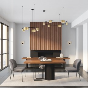 DK4067-BK+SG Подвесной светильник ORBIT, IP20, 15xGU10 LED, до 15 Вт, черный + сатинированное золото, алюминий в Новоуральске - novouralsk.ok-mebel.com | фото 5