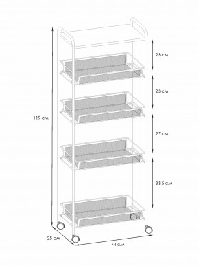 Э 443 ГР Этажерка "Ладья 25КС" Графит в Новоуральске - novouralsk.ok-mebel.com | фото 2