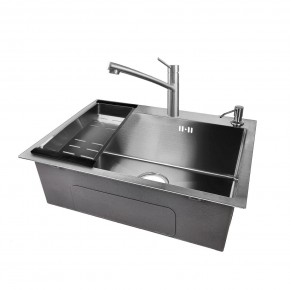 EMB-119 Satine  PROMO (Мойка, Смеситель, Дозатор, Корзина) в Новоуральске - novouralsk.ok-mebel.com | фото