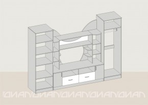 Гостиная Аллегро с 2 шкафами вариант-5 (венге/дуб белфорт) в Новоуральске - novouralsk.ok-mebel.com | фото 2