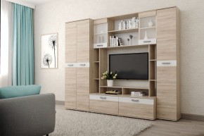 Гостиная Белла (Дуб Сонома/Белый глянец) в Новоуральске - novouralsk.ok-mebel.com | фото