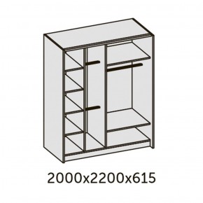 ИННЭС-5 Шкаф-купе 2-х дв. 2000 (2 дв. Ф3 - венге вст. экокожа корич) в Новоуральске - novouralsk.ok-mebel.com | фото 2