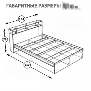 Камелия Кровать 1600, цвет белый, ШхГхВ 163,5х217х78,2 см., сп.м. 1600х2000 мм., без матраса, основание есть в Новоуральске - novouralsk.ok-mebel.com | фото 3