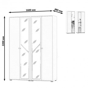 Камелия Шкаф 4-х створчатый, цвет дуб сонома, ШхГхВ 160х48х220 см., универсальная сборка, можно использовать как два отдельных шкафа в Новоуральске - novouralsk.ok-mebel.com | фото 4