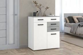 Комод Ева (Белый текстурный/Бетонный камень) в Новоуральске - novouralsk.ok-mebel.com | фото