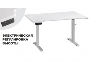Компьютерный стол Маркос с механизмом подъема 140х80х75 белый / шагрень белая в Новоуральске - novouralsk.ok-mebel.com | фото