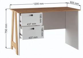 Компьютерный стол Теодора белый / крафт золотой в Новоуральске - novouralsk.ok-mebel.com | фото 3