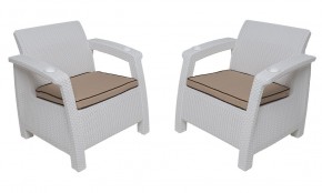 Комплект на балкон Yalta Premium Balcony Set (Ялта) белый (+подушки под спину) в Новоуральске - novouralsk.ok-mebel.com | фото 4