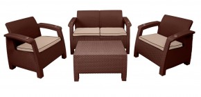Комплект уличной мебели Yalta Premium Terrace Set (Ялта) шоколадый (+подушки под спину) в Новоуральске - novouralsk.ok-mebel.com | фото