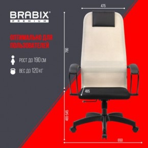 Кресло BRABIX PREMIUM "Ultimate EX-800" пластик, плотная двойная сетка Х2, черное/бежевое, 532916 в Новоуральске - novouralsk.ok-mebel.com | фото 6