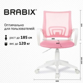 Кресло BRABIX "Fly MG-396W", с подлокотниками, пластик белый, сетка, розовое, 533008 в Новоуральске - novouralsk.ok-mebel.com | фото 5