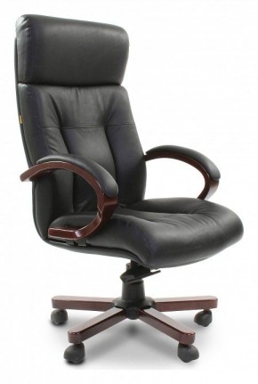 Кресло для руководителя Chairman 421 черный/орех темный, черный в Новоуральске - novouralsk.ok-mebel.com | фото