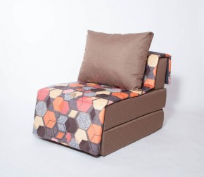 Кресло-кровать бескаркасное Харви (коричневый-геометрия браун) в Новоуральске - novouralsk.ok-mebel.com | фото