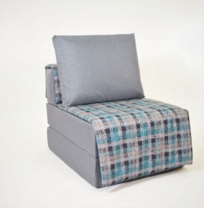 Кресло-кровать бескаркасное Харви (серый-квадро азур) в Новоуральске - novouralsk.ok-mebel.com | фото
