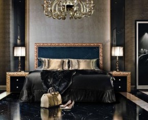 Кровать 2-х спальная (1,8 м) Тиффани Premium черная/золото с мягким элементом (Антрацит) с подъемным механизмом (ТФКР180-3[3](П) в Новоуральске - novouralsk.ok-mebel.com | фото 2
