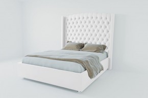 Кровать Берлин ЛЮКС с ПМ 1400 (экокожа белая) в Новоуральске - novouralsk.ok-mebel.com | фото 2