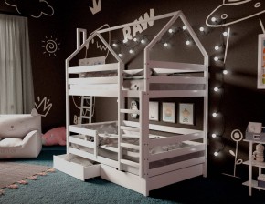 Кровать-домик двухъярусная 80*160 Белый в Новоуральске - novouralsk.ok-mebel.com | фото