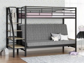 Кровать двухъярусная с диваном "Мадлен-3" (Черный/Серый) в Новоуральске - novouralsk.ok-mebel.com | фото