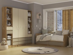 ЧЕЛСИ Color Кровать с ящиками 800 с настилом ЛДСП (Слоновая кость/Глиняный серый/Дуб крафт) в Новоуральске - novouralsk.ok-mebel.com | фото 2