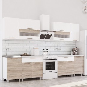 Кухня Айсбери 2.4 м (Белый/Дуб Сонома) в Новоуральске - novouralsk.ok-mebel.com | фото