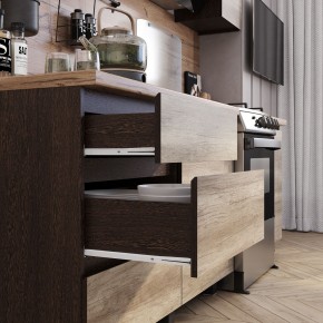 Кухня Энигма 1.6 м (венге/дуб каньон) в Новоуральске - novouralsk.ok-mebel.com | фото 2