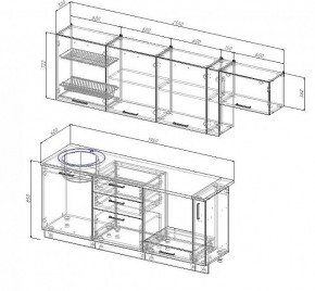 Кухонный гарнитур Антрацит 2550 (Стол. 38мм) в Новоуральске - novouralsk.ok-mebel.com | фото 3