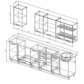 Кухонный гарнитур Антрацит 2800 (Стол. 38мм) в Новоуральске - novouralsk.ok-mebel.com | фото 3