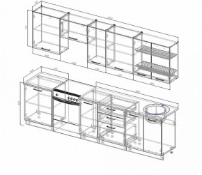 Кухонный гарнитур Антрацит 3000 (Стол. 26мм) в Новоуральске - novouralsk.ok-mebel.com | фото 2