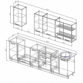 Кухонный гарнитур Жемчуг 2800 (Стол. 26мм) в Новоуральске - novouralsk.ok-mebel.com | фото 2